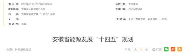 安徽：十四五新增風(fēng)電388萬千瓦、光伏1430萬千瓦