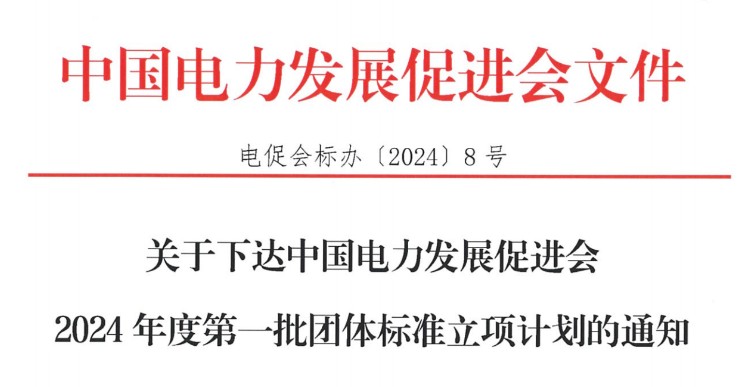 關(guān)于下達(dá)中國(guó)電力發(fā)展促進(jìn)會(huì)2024年度第一批團(tuán)體標(biāo)準(zhǔn)立項(xiàng)計(jì)劃的通知